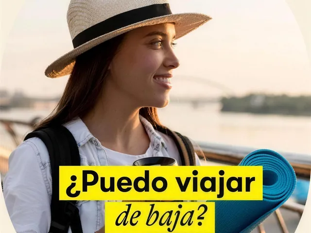 Pieza de campaña de ARAG: una persona con sombrero y esterilla junto al claim «¿Puedo viajar de baja?»