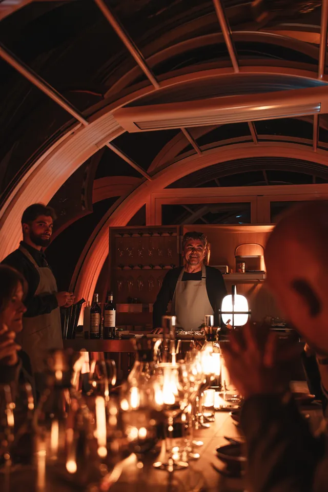 Sala de bulthaup Grandvalira durante un servicio de noche